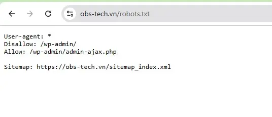 Website đã có có file robots.txt