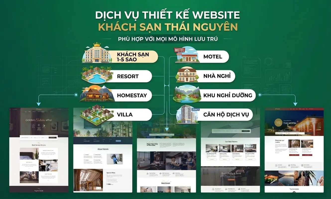 Dịch vụ thiết kế website khách sạn Thái Nguyên phù hợp