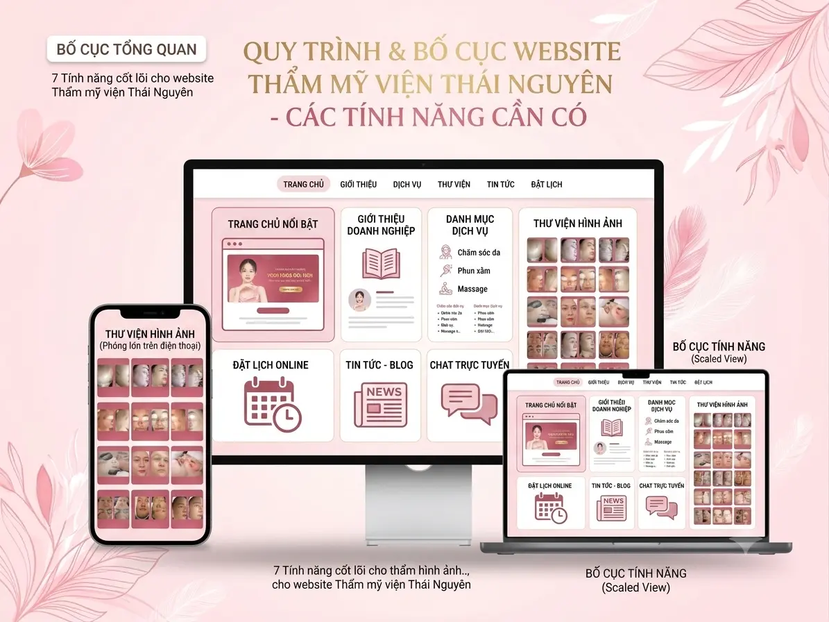 Những tính năng cần có thiết kế website thẩm mỹ viện Thái Nguyên