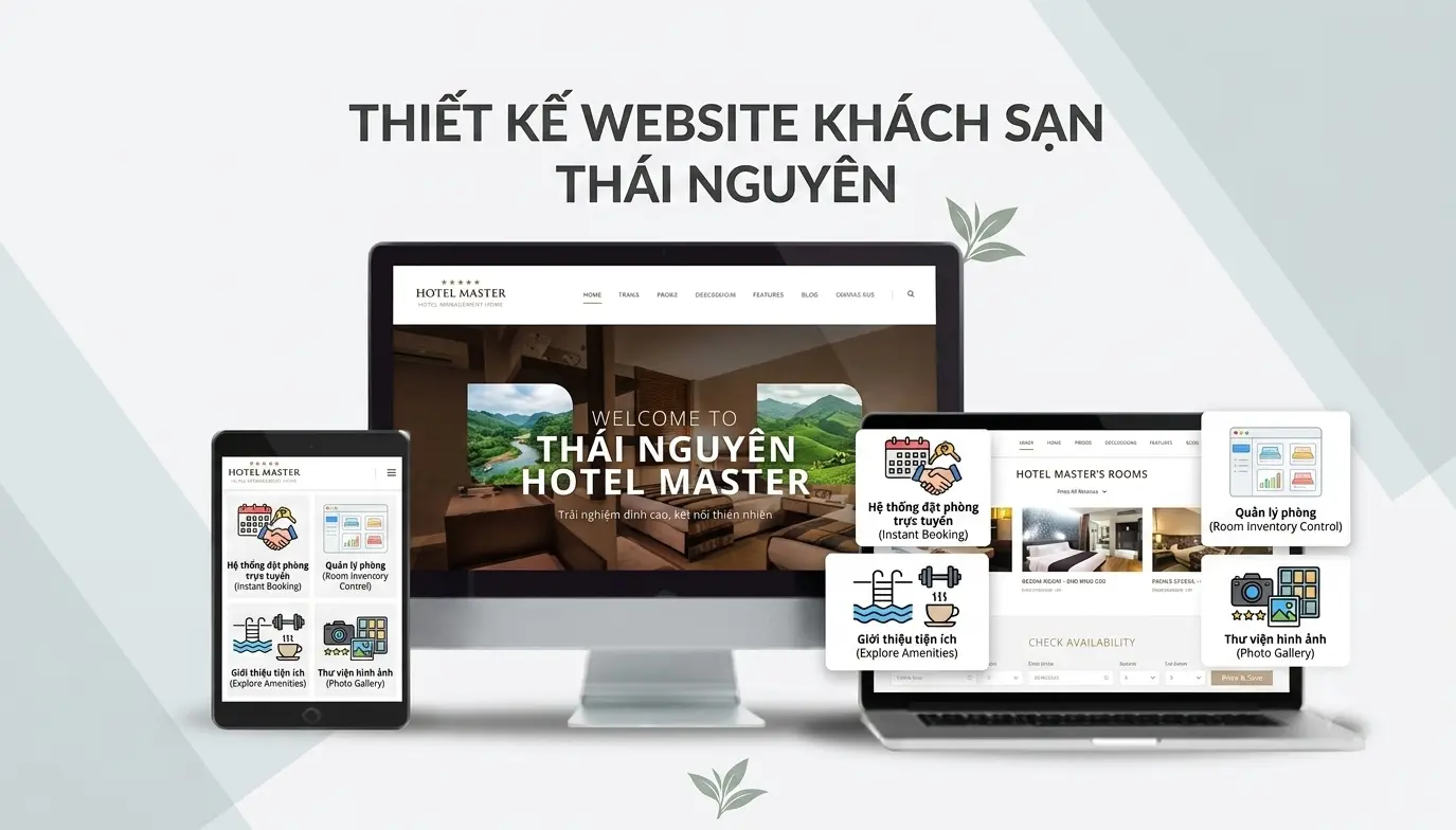 Thiết kế website khách sạn Thái Nguyên với đầy đủ tính năng