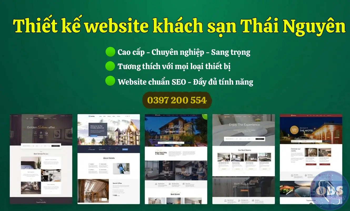 Thiết kế website khách sạn Thái Nguyên chuyên nghiệp