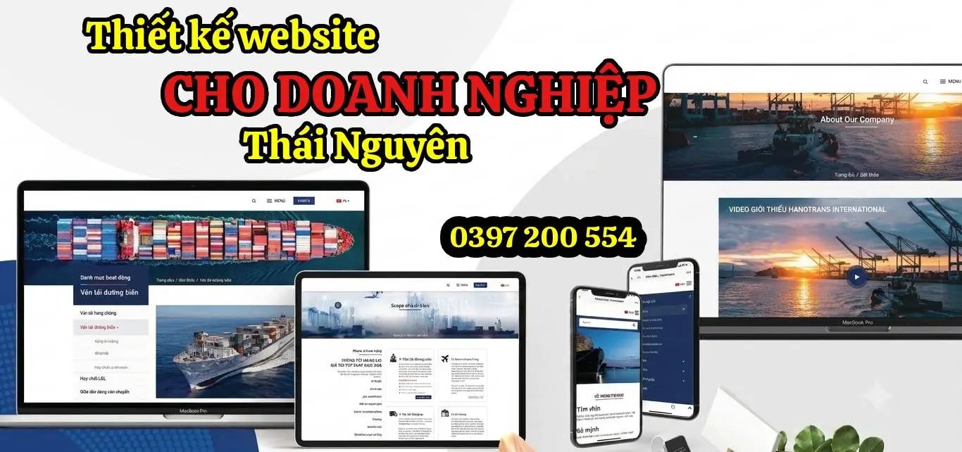 Thiết kế website cho doanh nghiệp Thái Nguyên uy tín